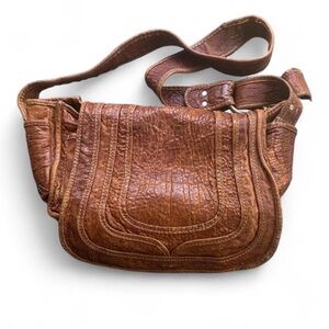 Vintage Y2K RUEHL NO. 925 (by A&F) OVERSIZE MESSENGER COGNAC LEATHER BAG